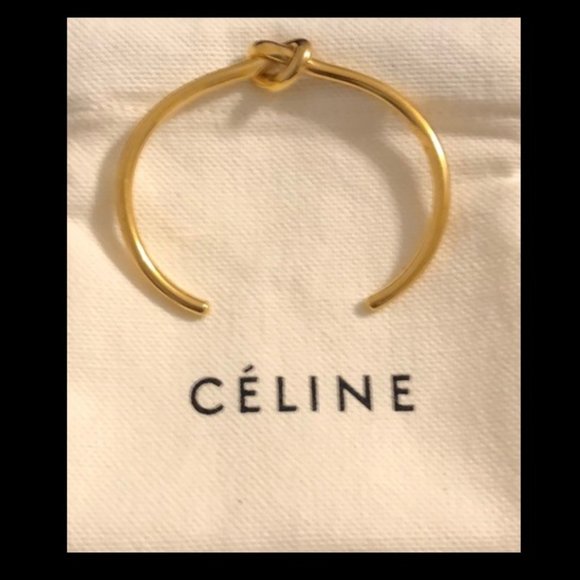 Celine Gold Knot Bangle Luxury Bracelet - Picture 3 of 8